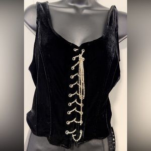 Velvet Corset-like top with jewelry